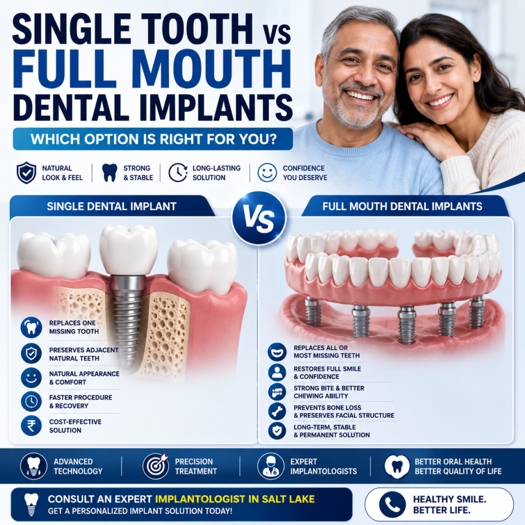 single tooth vs full mouth dental implants
